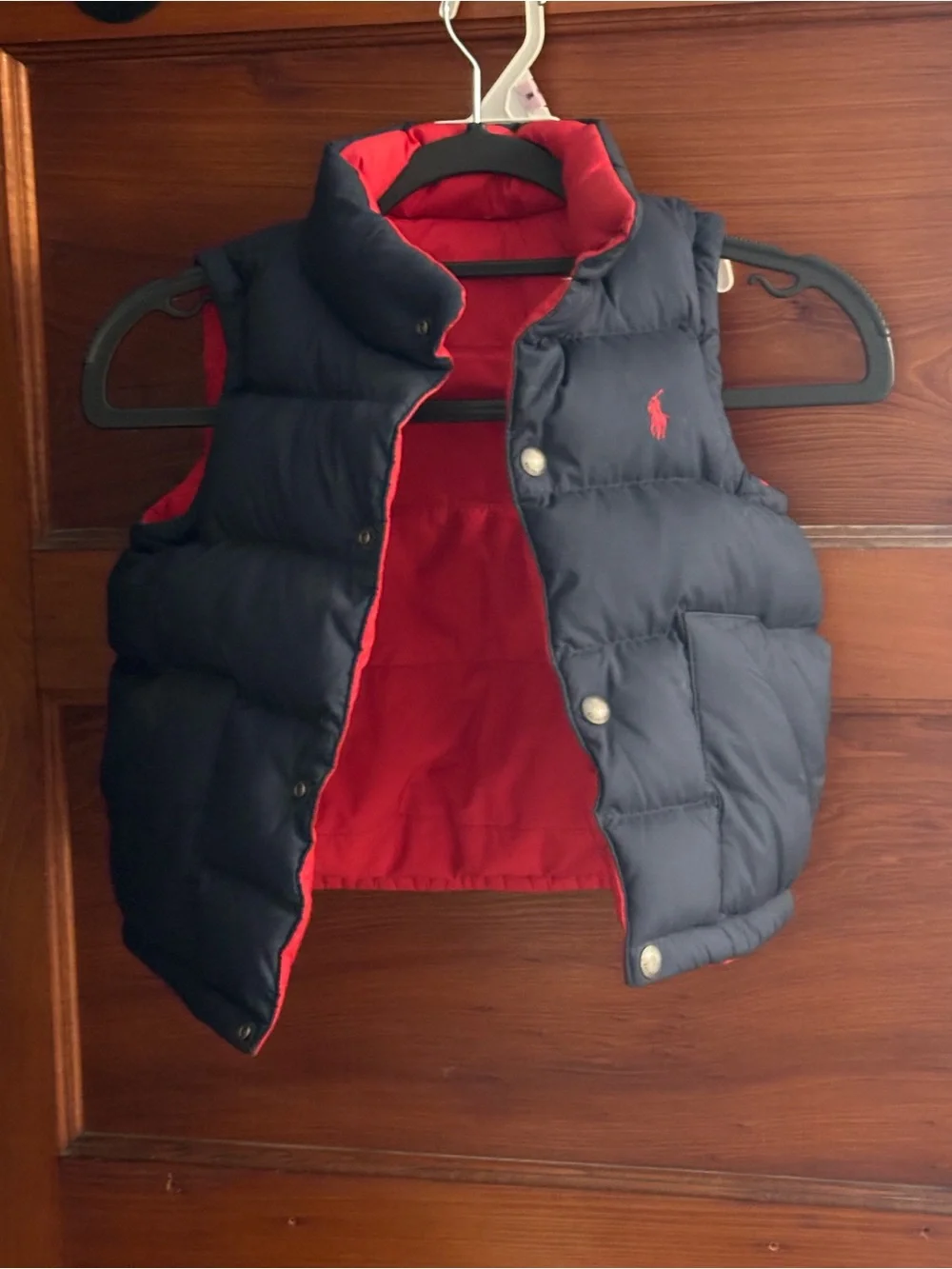 Ralph Lauren Navy & Red Quilted Puffer Vest